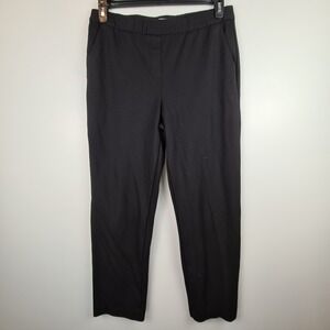 Talbots Womens Black Pull On Tapered Leg Pants Size 12 Stretch Dress Work Office